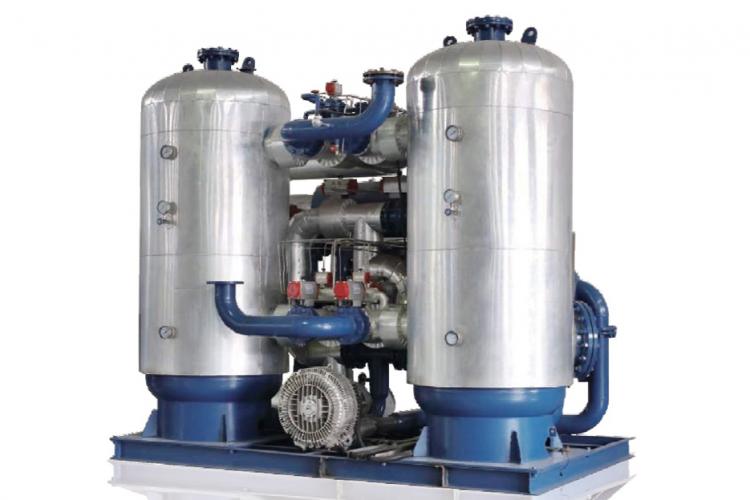 Non-purge blower desiccant air dryer